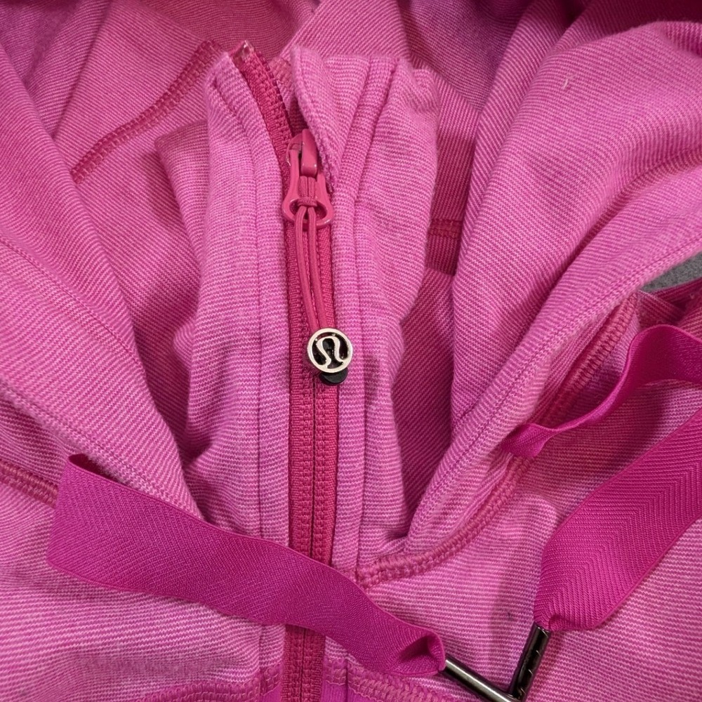 Lululemon Stride Jacket Womens 8 Paris Pink Brushed Hooded Scuba Rare - Picture 5 of 8